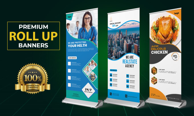 Gig Preview - Design print ready professional roll up banner banner and retractable banner