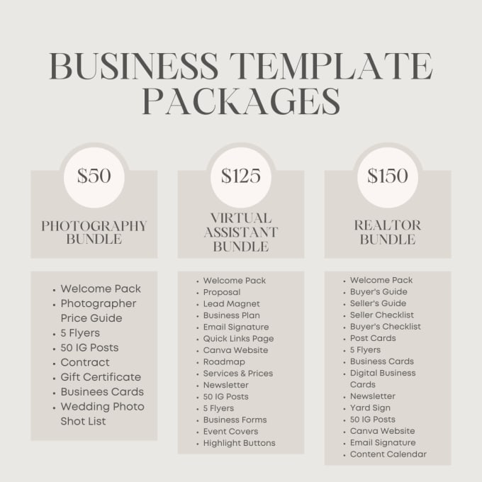 Gig Preview - Provide business templates for photographers, virtual assistants, realtors