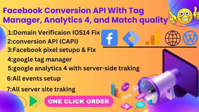 Gig Preview - Setup facebook conversion API with tag manager,  analytics 4