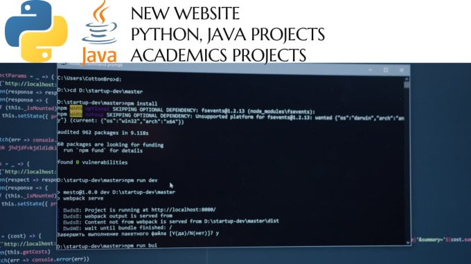 Gig Preview - Do python java projects, and web development projects