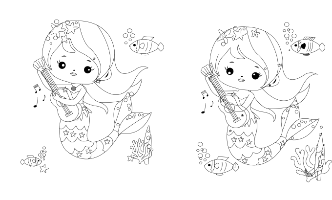 Gig Preview - Do spot the difference between coloring pages for kids and adult