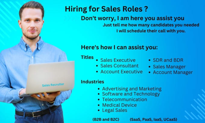 Gig Preview - Reach out candidates for sales role n schedule their call with you via linkedin