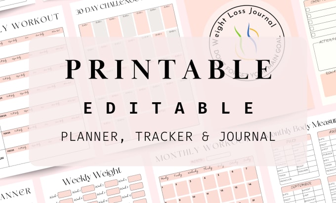 Gig Preview - Design custom, printable planner, tracker, and journal