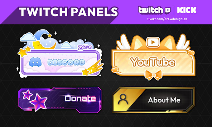 Gig Preview - Design cute customized panels for twitch and kick