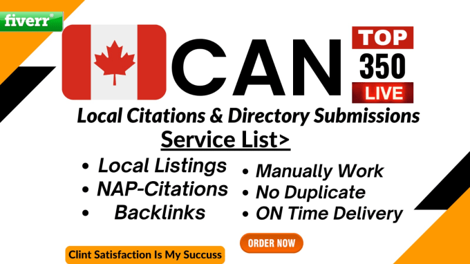 Gig Preview - Provide high quality 200 canada local citations