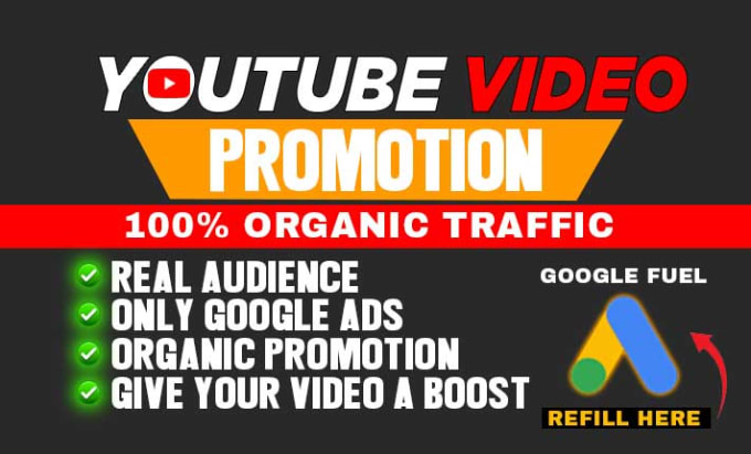 Gig Preview - Do organic youtube video promotion with google ads conversions