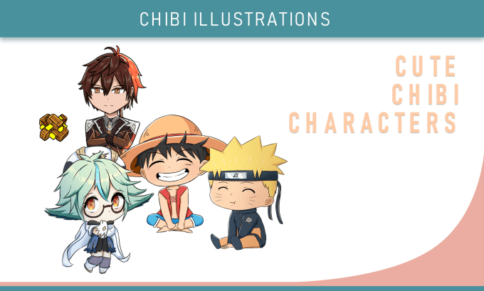 Gig Preview - Create adorable chibi characters for you