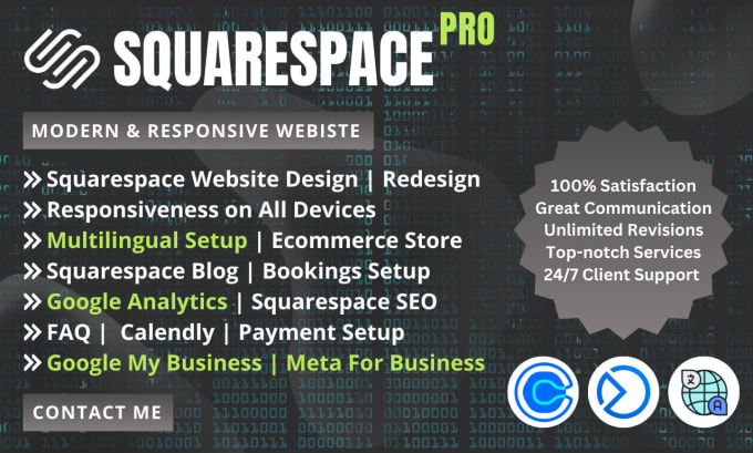 Gig Preview - Do modern and responsive squarespace, squarespace website, squarespace seo, blog