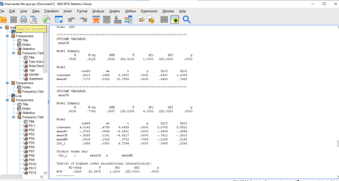 Gig Preview - Do mediation and moderation analysis using spss