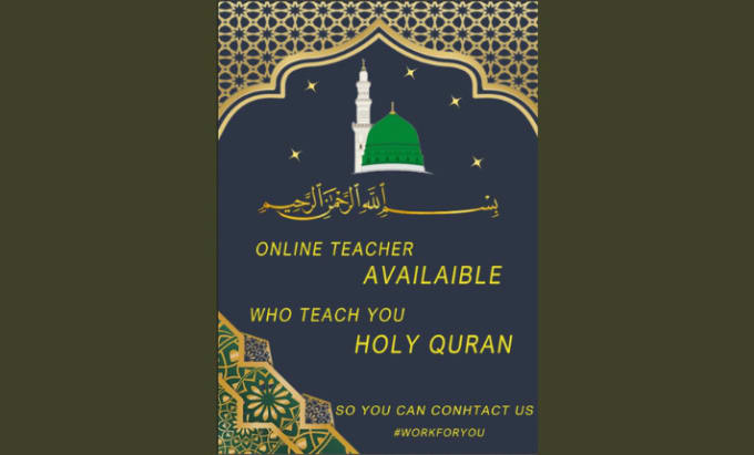 Gig Preview - Teach holy quran you and your child