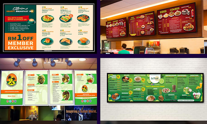 Gig Preview - Design restaurant menu, food menu price list bar cafe menu flyer digital TV menu