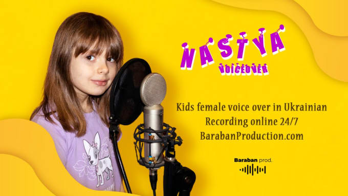 Gig Preview - Record a professional ukrainian girls and boys voice over