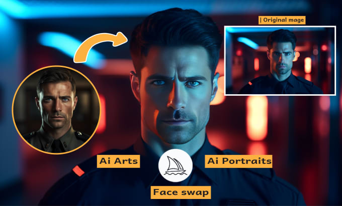 Gig Preview - Create ai portrait, face swap your photo with any portrait by midjourney ai art