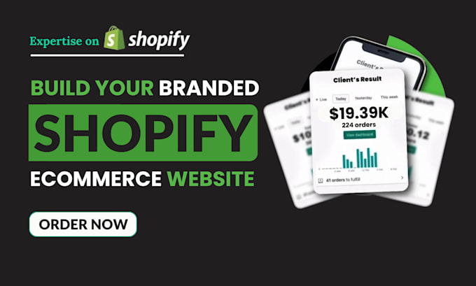 Gig Preview - Build shopify website, shopify ecommerce website, build shopify store