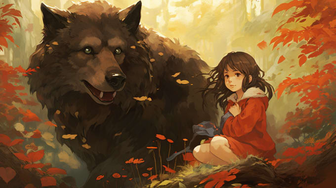 Gig Preview - Do ghibli illustrations for children book, anime backgrounds