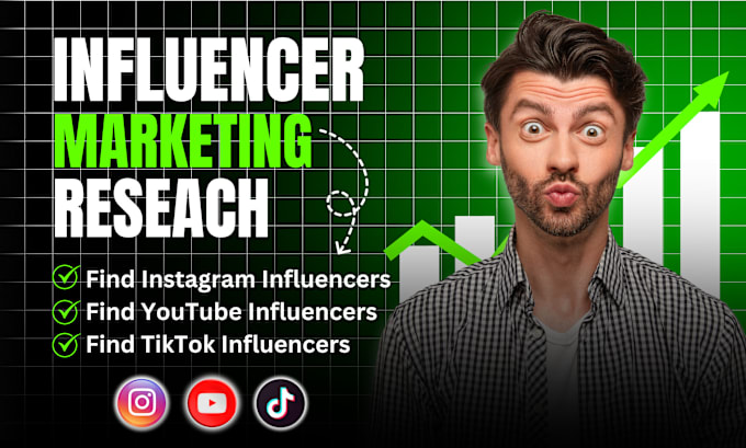 Gig Preview - Find best instagram, youtube, tiktok influencers list for influencer marketing