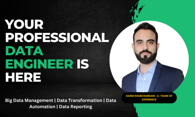 Gig Preview - Be your data engineer for big data management, transformation, or reporting