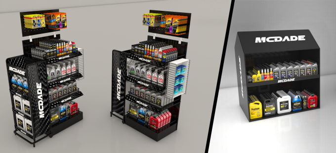 Gig Preview - Do retail product stand, posm and gondola display 3d design