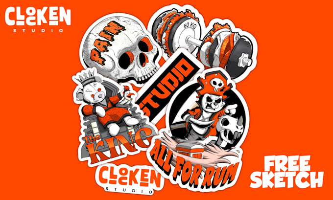 Gig Preview - Create sticker design, cartoon, patch, label, badge, decals