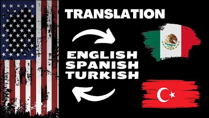 Gig Preview - Provide english, spanish or turkish translation