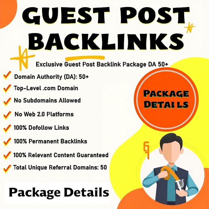 Gig Preview - Create 50 powerful guest post da 50 plus backlinks boost google ranking