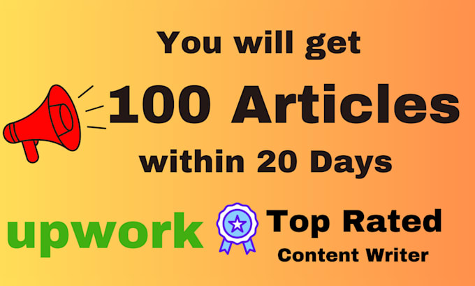 Gig Preview - Write 100 SEO articles for you within 20 days with jasper ai