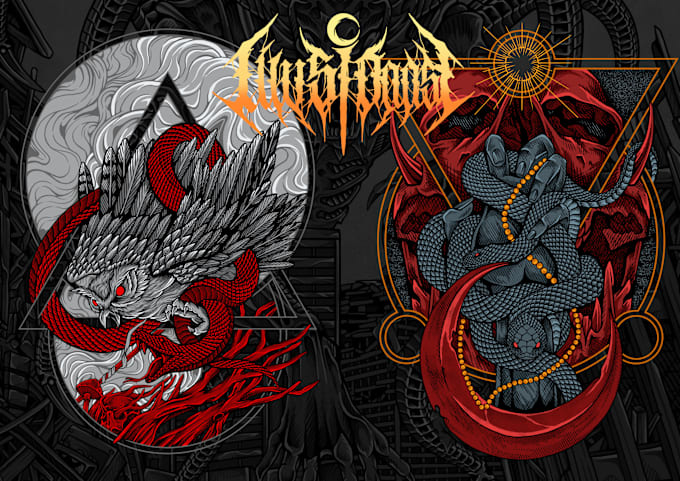 Gig Preview - Draw detailed horror dark art metal album cover illustration