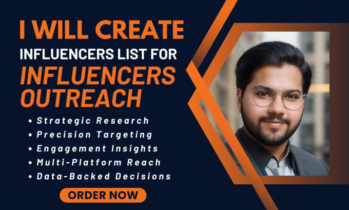 Gig Preview - Create influencers list for influencers outreach