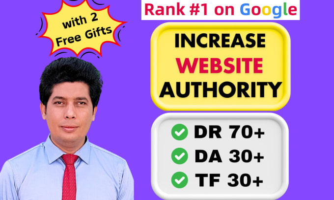 Gig Preview - Increase ahrefs domain rating moz authority da dr white hat seo backlink service