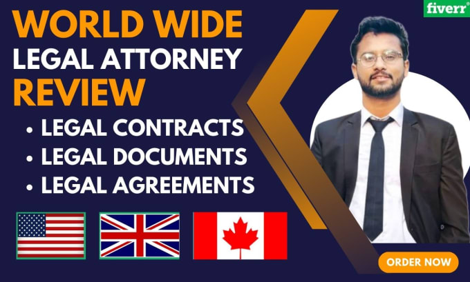 Gig Preview - Review legal contracts, legal documents, legal agreements for USA, UK, canada