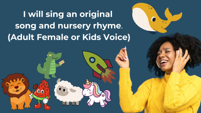 Bestseller - write and sing original nursery rhyme in female or kid voice