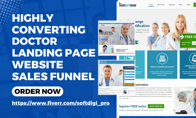 Gig Preview - Design doctor landing page doctor website doctor sales funnel doctor leads