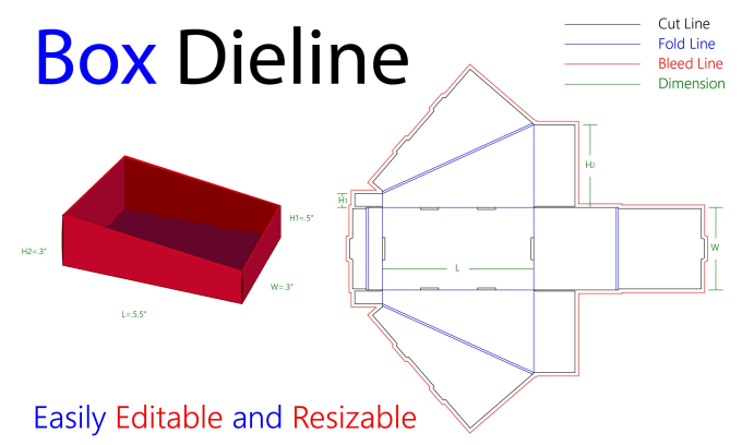 Gig Preview - Create high quality box die line for your needs