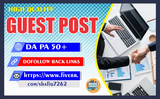 Gig Preview - Do high da pa guest post backlinks on high da pa websites