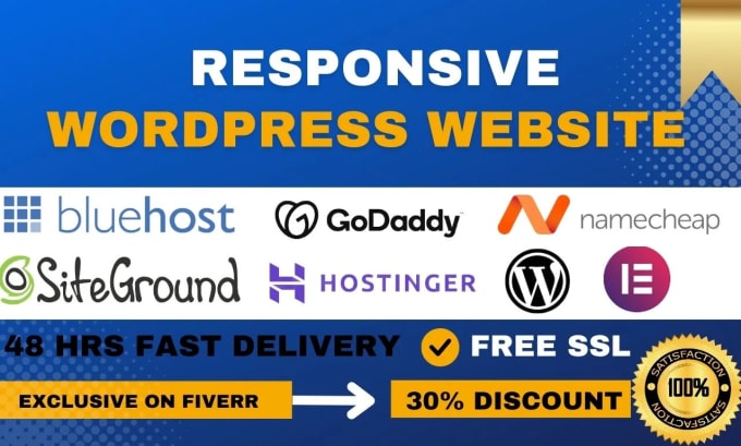 Gig Preview - Develop a  wordpress website on hostinger namecheap buy