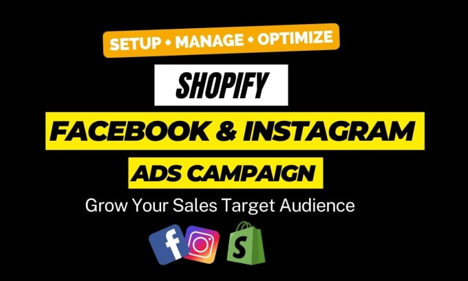 Gig Preview - Be your shopify facebook ads campaign, instagram marketing manager