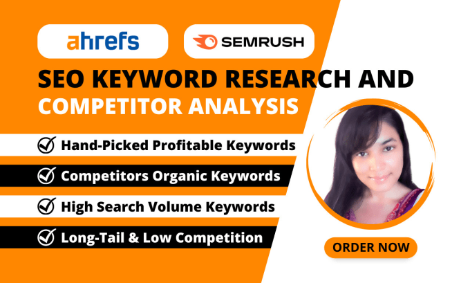 Gig Preview - Do ahrefs and semrush keyword research and competitor analysis