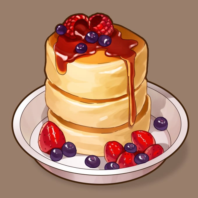 Gig Preview - Do food illustration for your games or menu