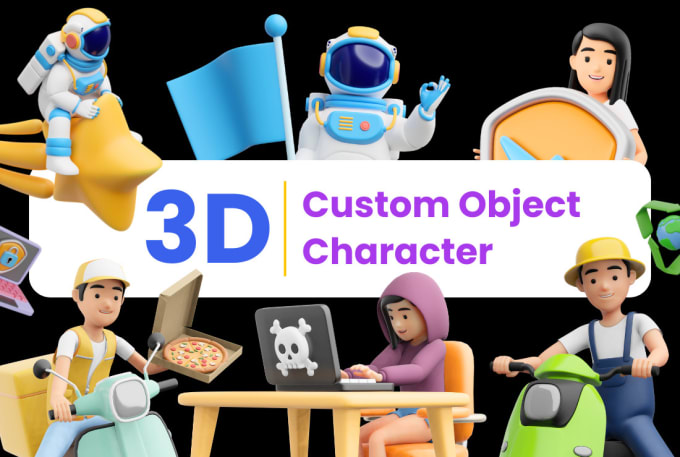 Gig Preview - Create custom 3d illustration object and characters for your projects