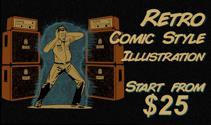 Gig Preview - Create retro comic style illustration for you