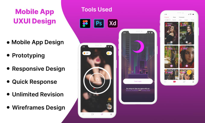 Gig Preview - Create  mobile, web ,android ,ios and saas app uxui design in figma