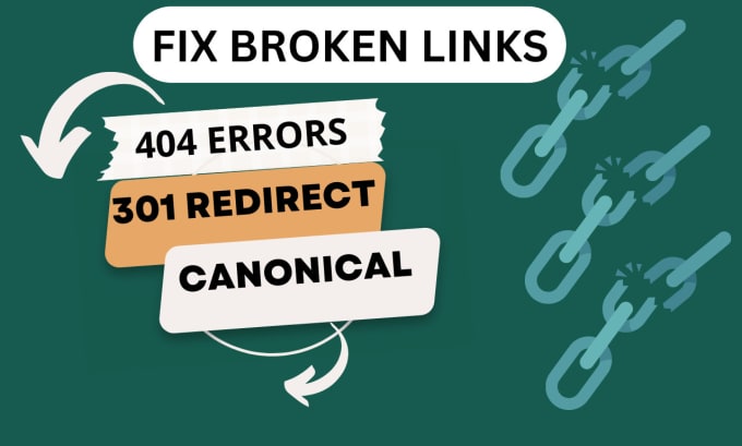 Gig Preview - Fix broken links,404 errors, canonical, schema markup with all indexing issues