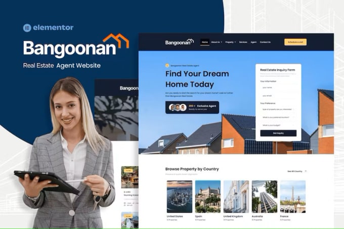 Gig Preview - Design develop real estate agent website with seo, graphics