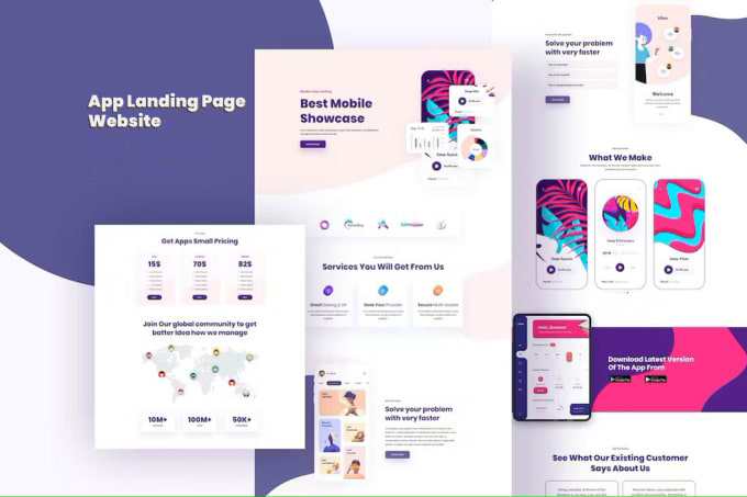 Gig Preview - Develop or redesign app landing page website for you