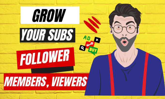 Gig Preview - Promote your channel and page grow your subs, follower, viewer