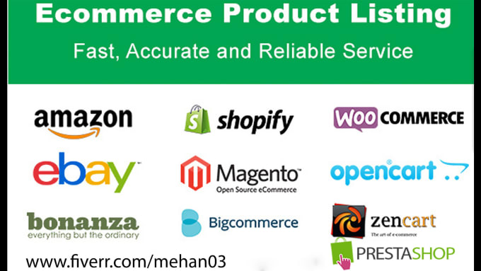 Gig Preview - Add or upload products to bigcommerce squarespace opencart prestashop and others