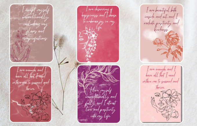 Gig Preview - Design creative personalized affirmation cards