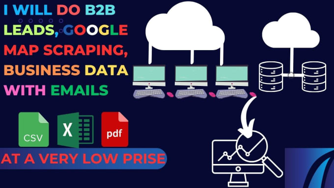 Gig Preview - Do b2b leads, google map scraping, business data with emails