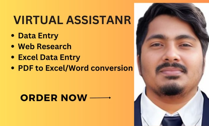 Gig Preview - Be your virtual assistant for data entry, typing, copy paste