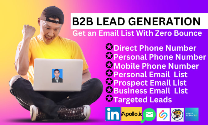 Gig Preview - Do b2b lead generation, direct phone number and linkedin lead generation